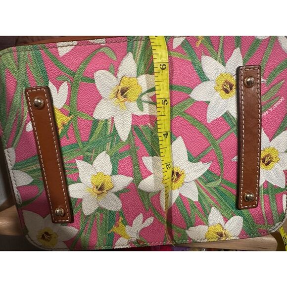 Dooney & Bourke Daffodil Drawstring Bag & Matching Wristlet EUC - Picture 7 of 10
